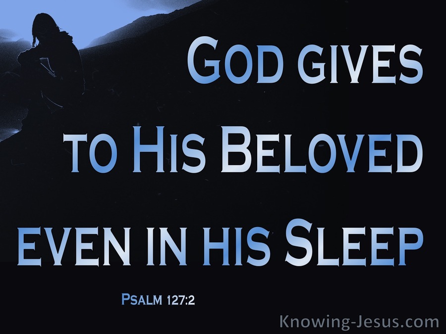 Psalm 127:2 He Gives To His Beloved Sleep (blue)